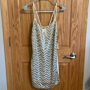 New with tags chevron sequin slip dress